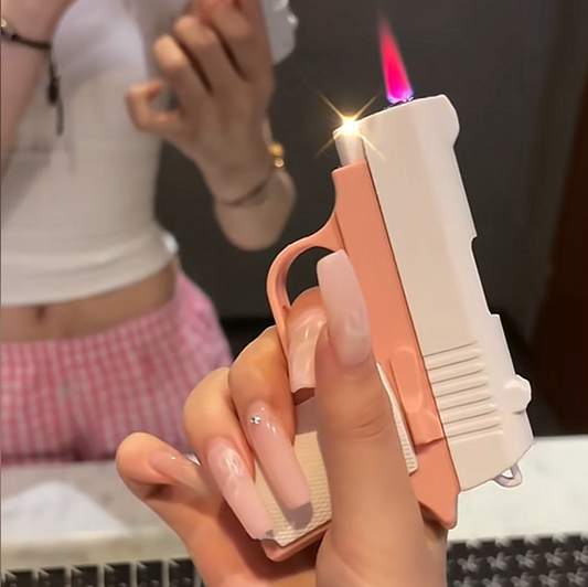 Carrot pistol creative lighter pink flame Refillable