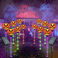 Pumpkin Solar Lights for Outdoor Halloween Decorations, Green Orange and Purple Halloween Lights