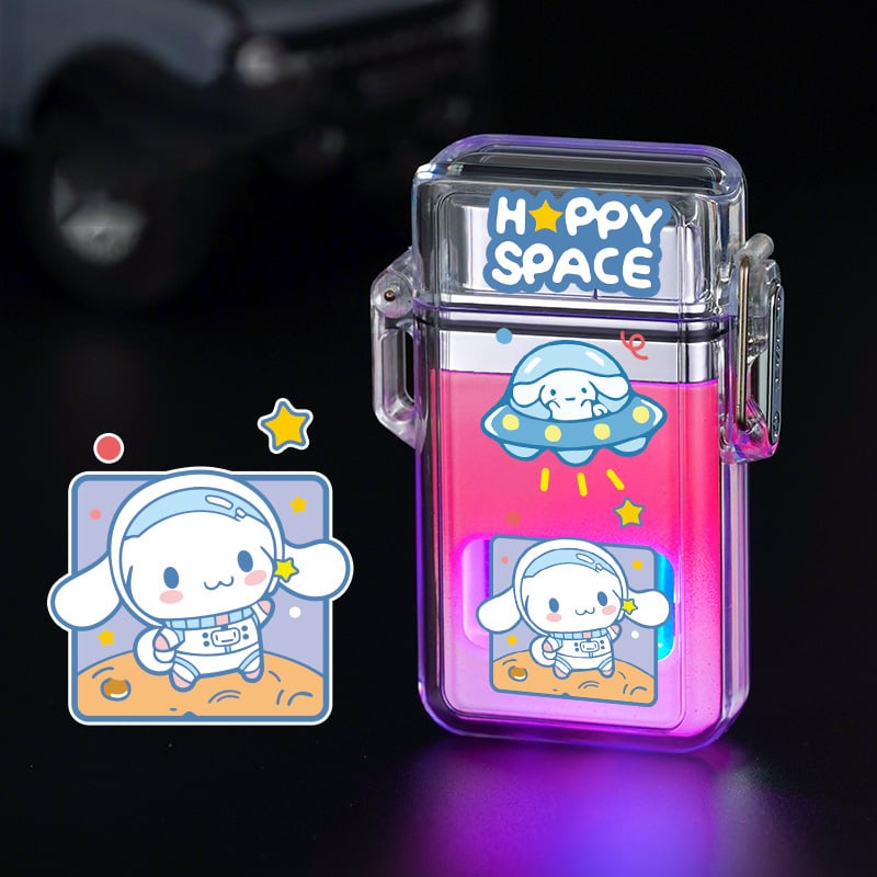 Cute cartoon windproof lighter with flash