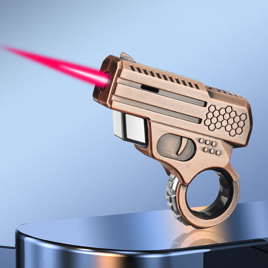 Mini pistol windproof lighter inflatable pink flame gift for boyfriend