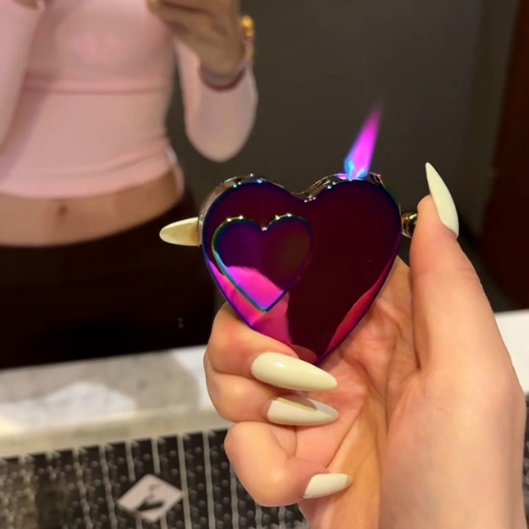 Heart-shaped lighter two modes refillable & rechargeable electronic lighter