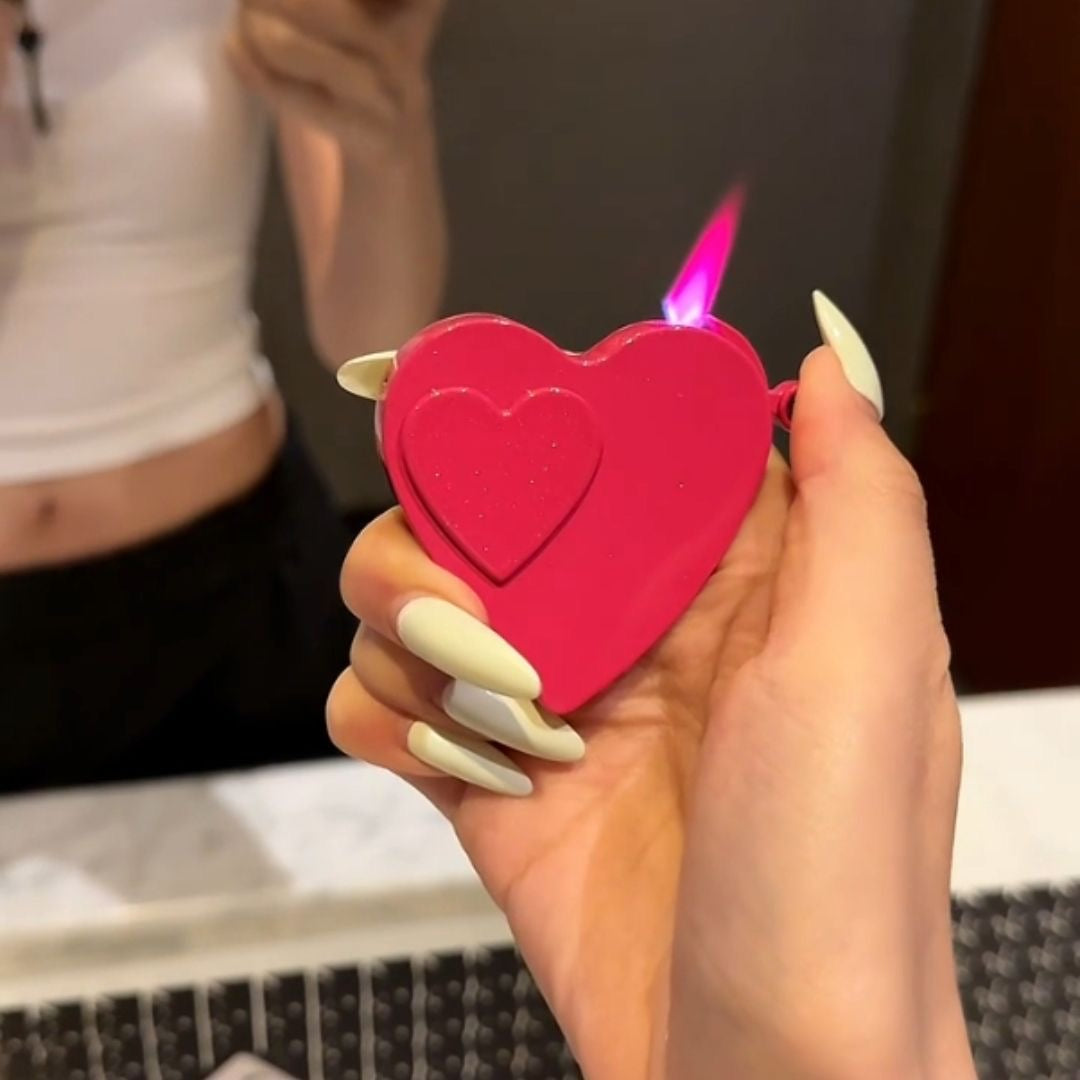 Heart-shaped lighter two modes refillable & rechargeable electronic lighter