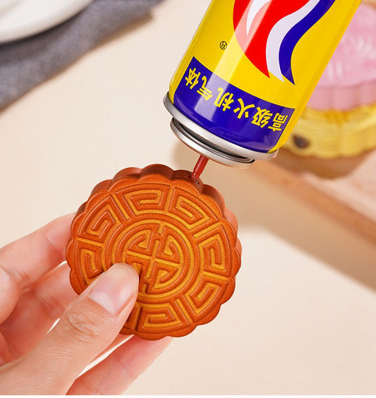 Cute mooncake lighter refillable with pink flame