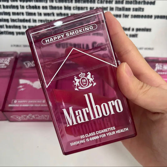 Marlboro cigarette case can hold 20 regular size, rechargeable with flash light